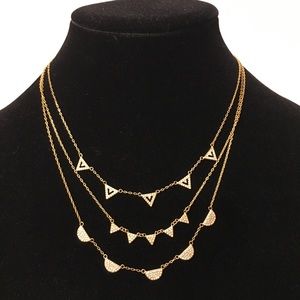 Stella & Dot Gold Pave Chevron Necklace Trio